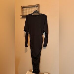 Black Ruched Cocktail Dress Size 12
